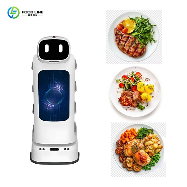 hotel delivery robot with food dishes