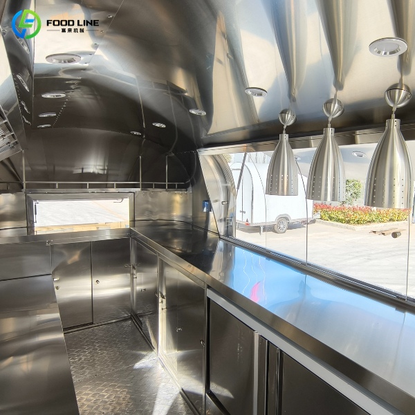 inside equipment with window in the food truck