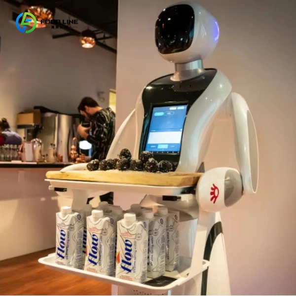 amy delivery food robot working in the restaurant