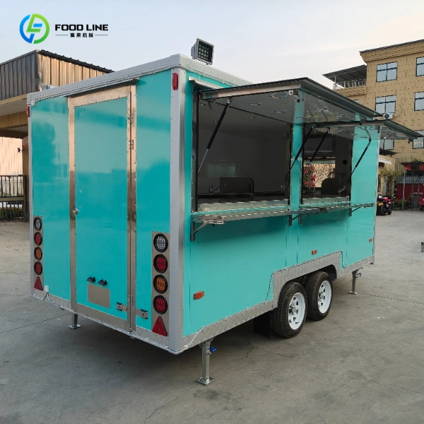 blue square food trailer for sale