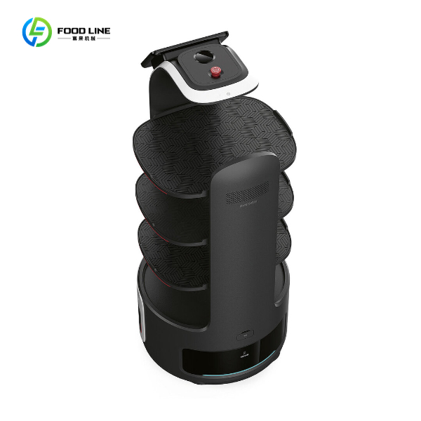 delivery robot with black trays