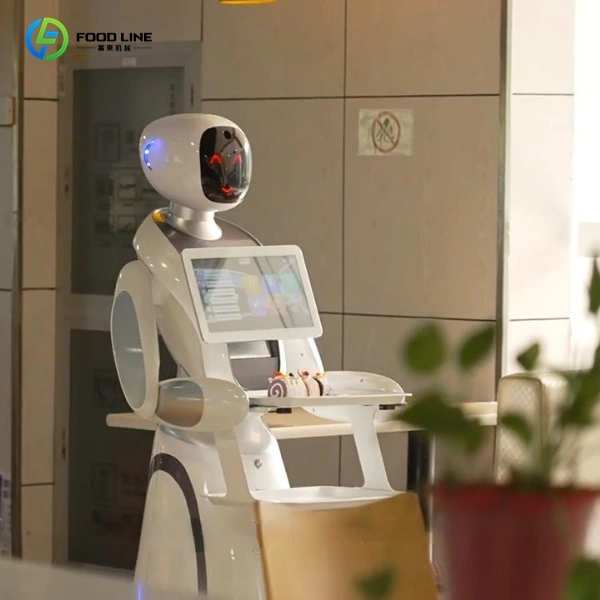 hospitality robot is delivering food