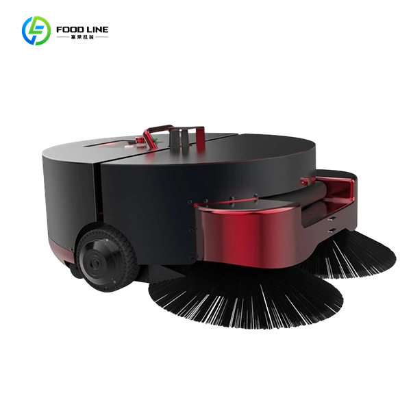 red automatic cleaning robot