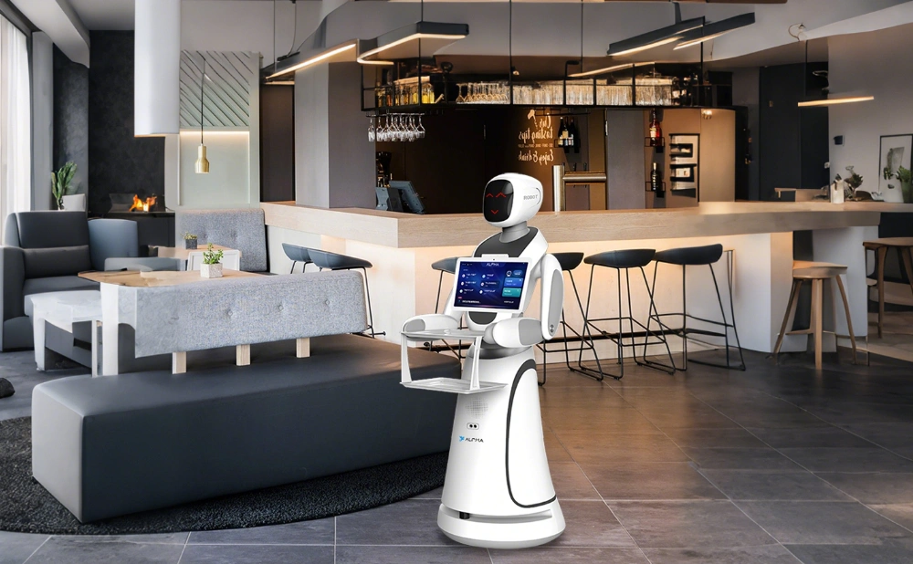 restaurant robot waiter delivering food