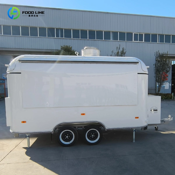 white food vending trailer