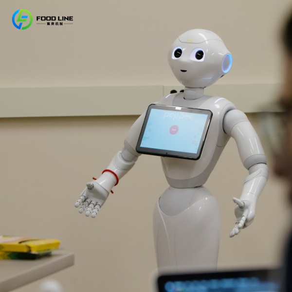 reception robot working in the school