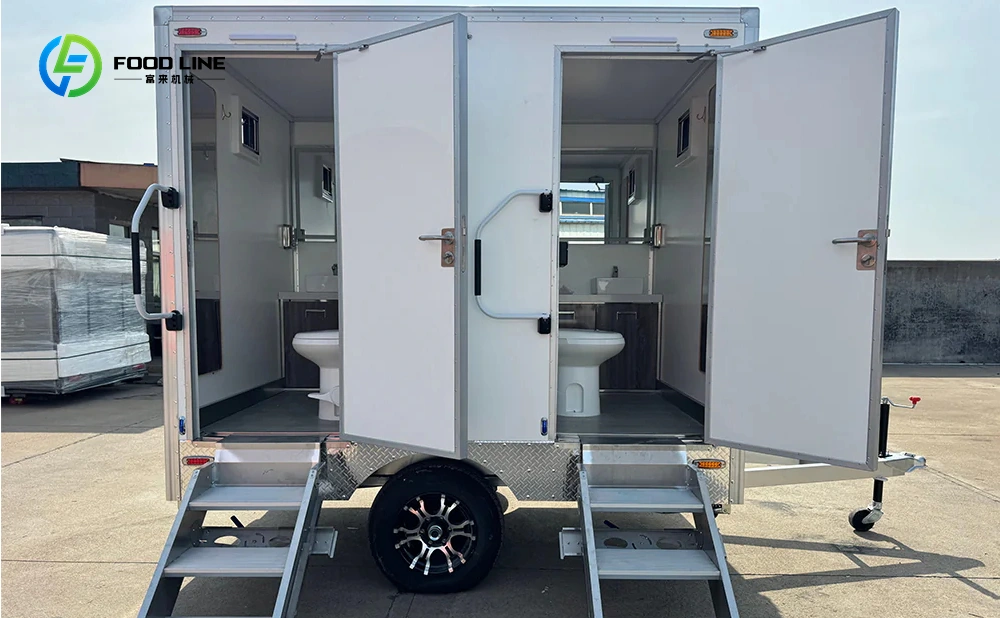 10ft 2 stall portable restroom trailer toilet trailer