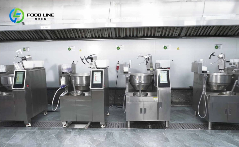 automatic robot stir fry machine for restaurants central kitchens