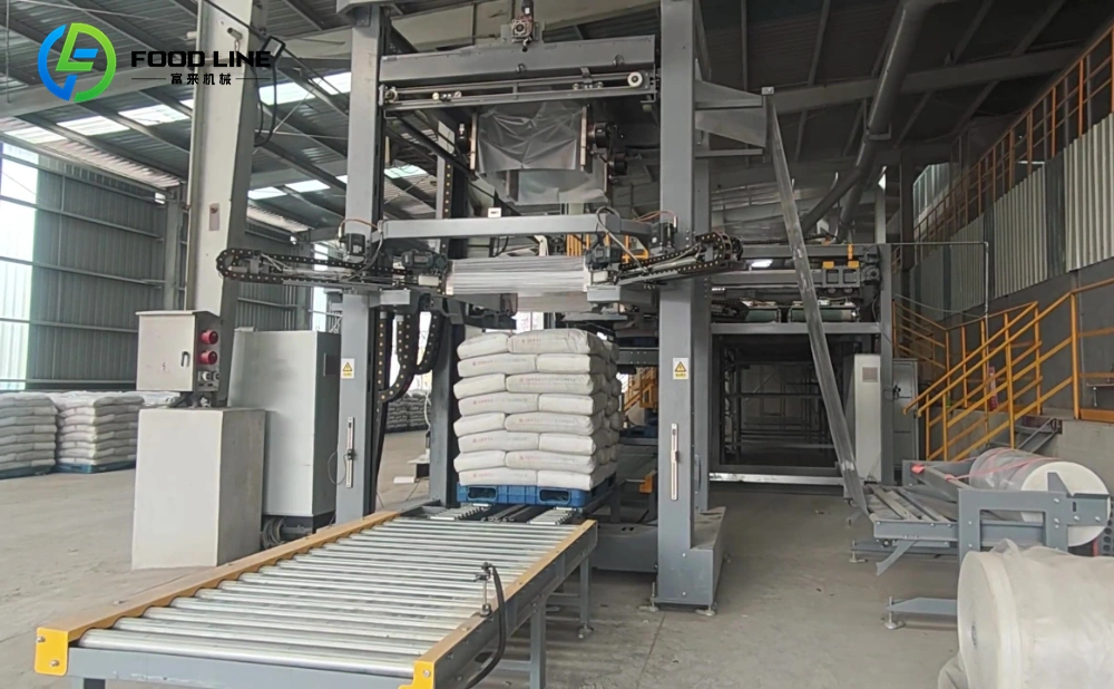 plate type high level palletizer for automatic palletizing bags