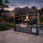 CE Certified Stainless Steel Modular Outdoor Kitchen With Electric Lifting Cabinet stainless steel modular outdoor kitchen