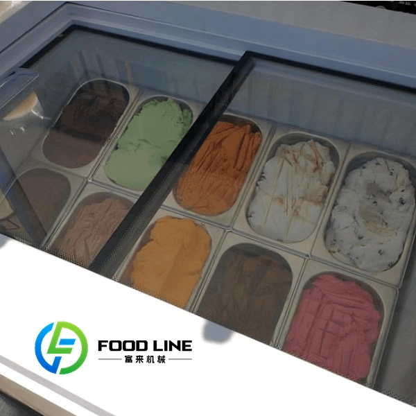 10 flavors gelato containers