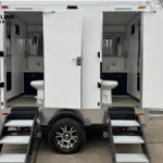 10FT Mobile Restroom Trailer for Wedding Events in the US 10ft mobile restroom trailer 2 station