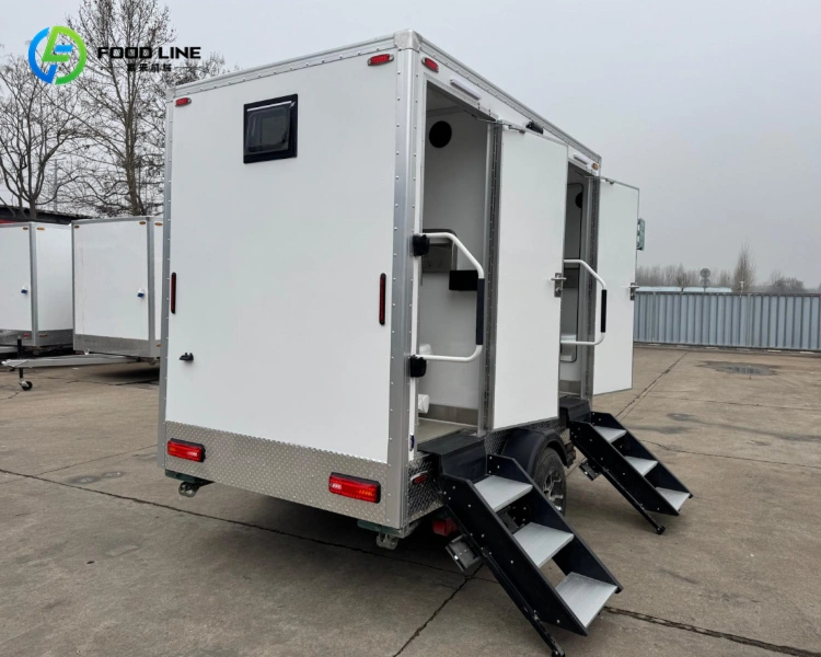2 stall porta potty trailer