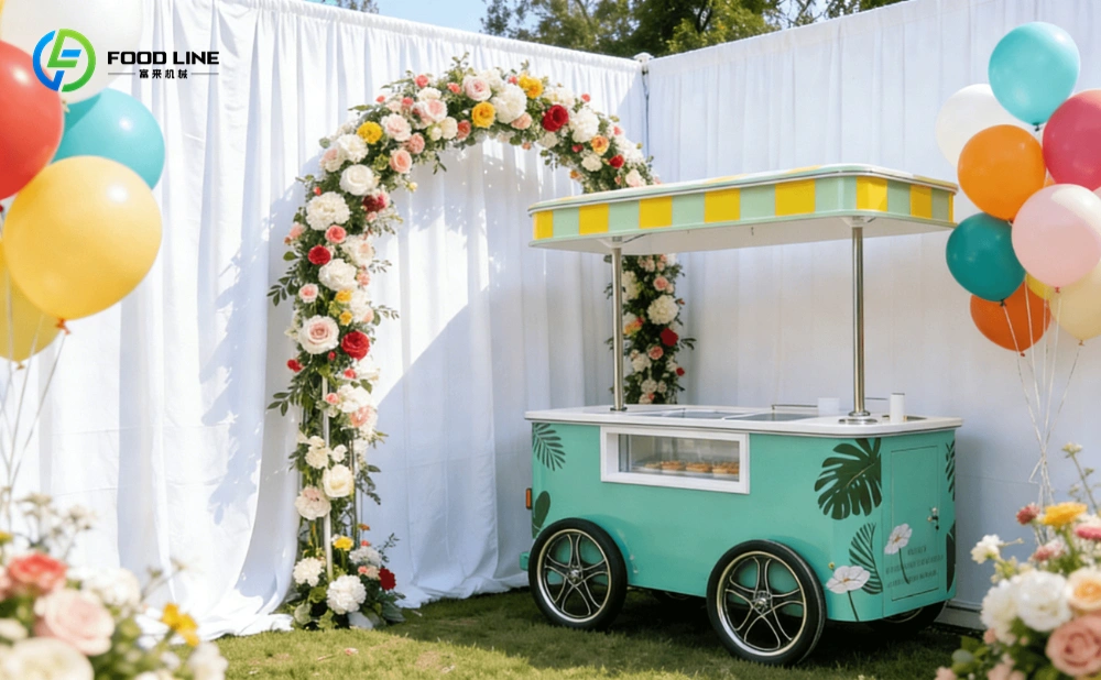 custom ice cream freezer cart for wedding events