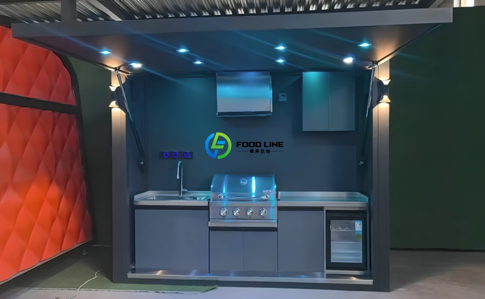 custom outdoor bbq kitchen with smart control