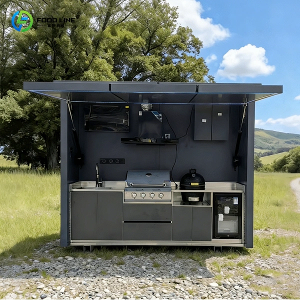 fully equipped outdoor bbq kitchen