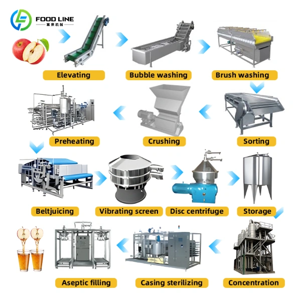 industrial apple juice processing line
