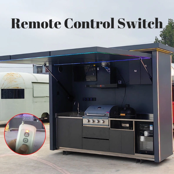 outdoor kitchen with intelligent remote control