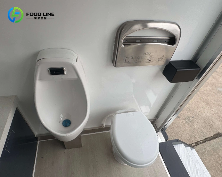 portable toilet interior with urinal