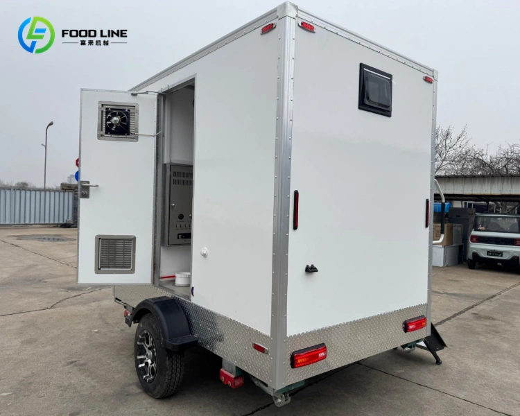 portable toilet trailer with side door