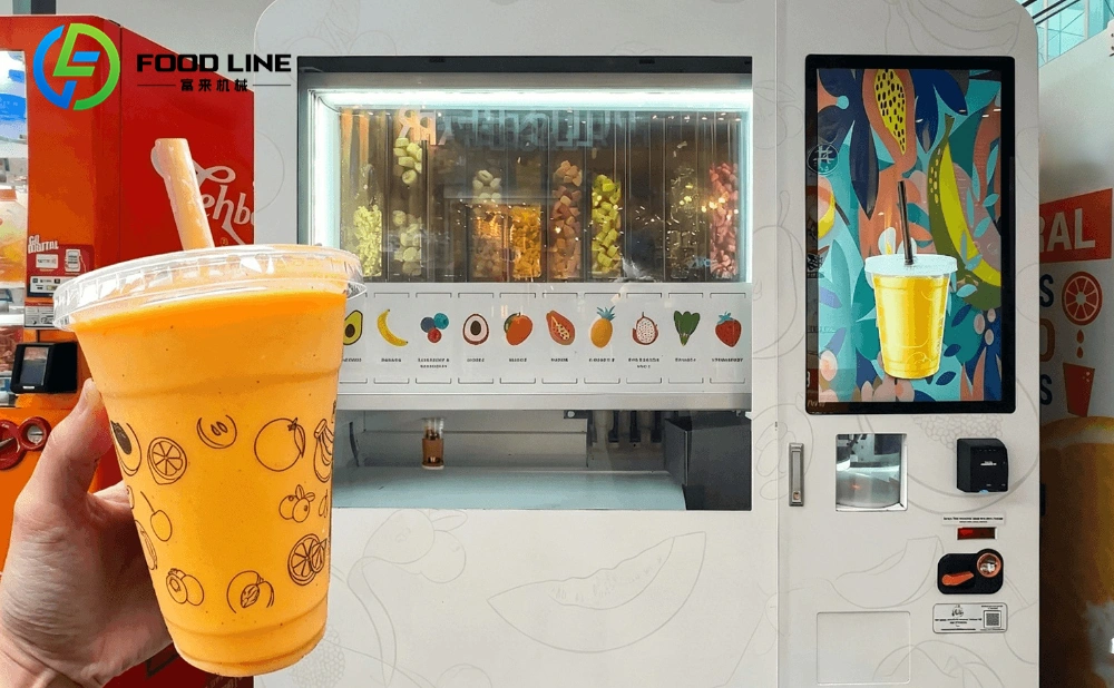 custom fruit smoothie making vending machine