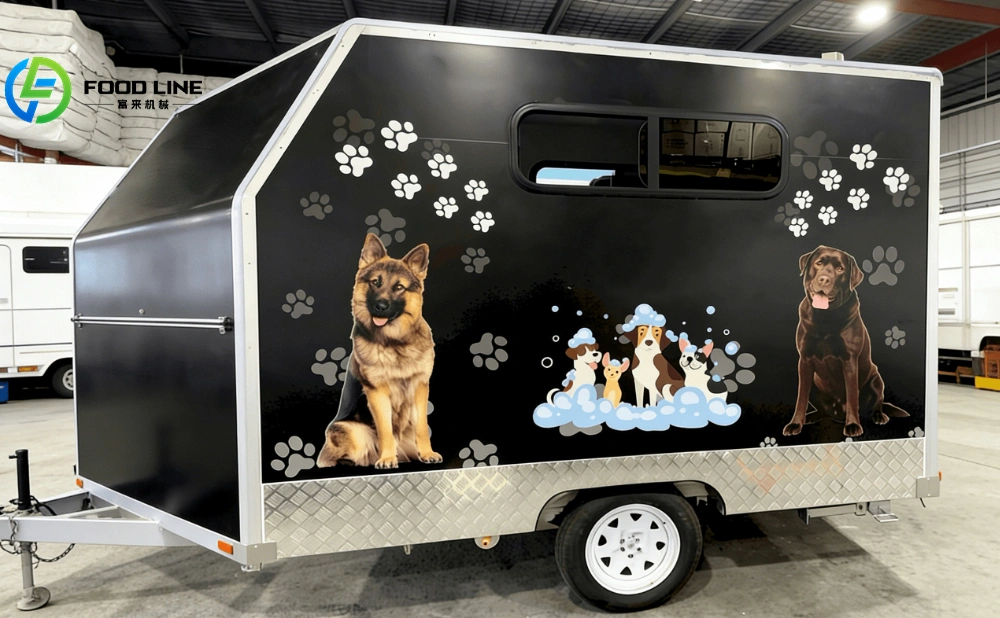 custom mobile dog grooming trailer