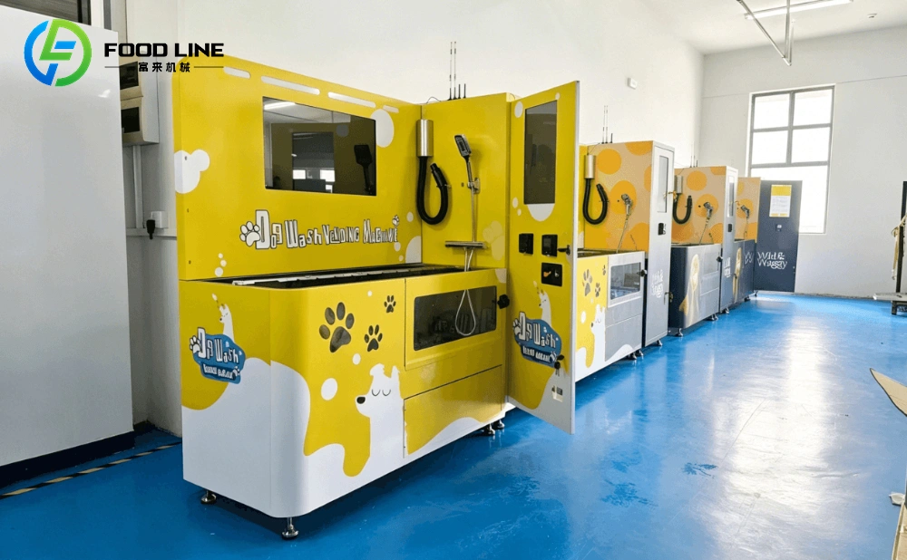 self dog wash machine in factory