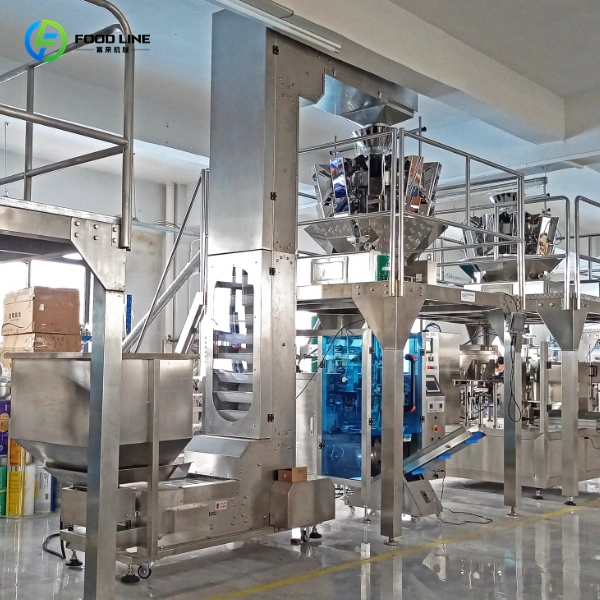 small weigher packaging line with z type material elevator