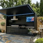 Custom Aluminum Outdoor Kitchen Shipped to UK Client aluminum outdoor kitchen backyard kitchen