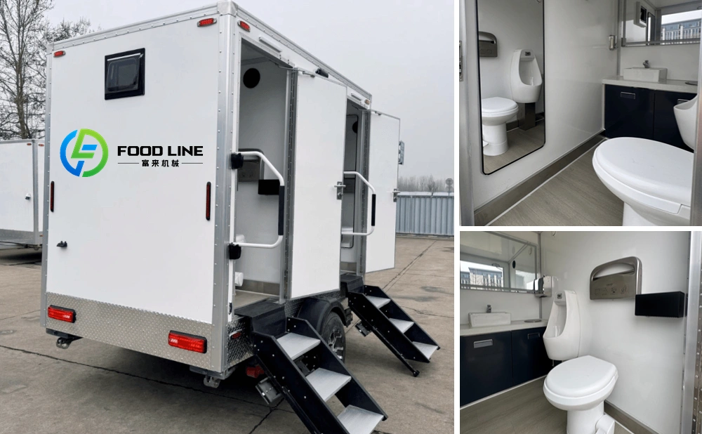 mobile porta potty trailer for construction site