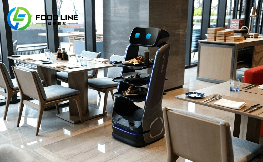 food service robot in the restaurant