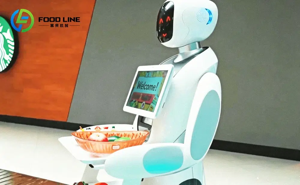 restaurant food delivery robot working