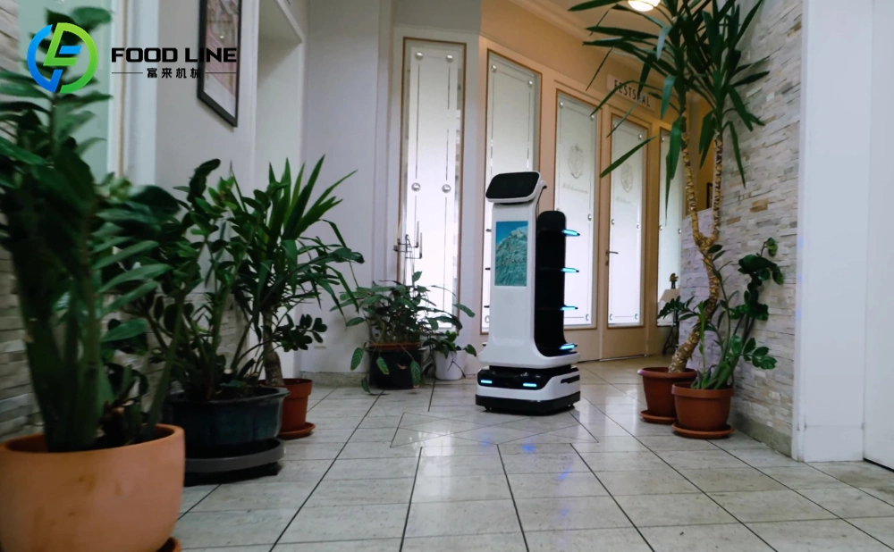 waiter robot navigating narrow corridor