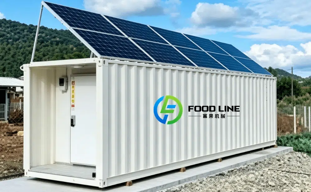 solar powered cold room for seafood storage