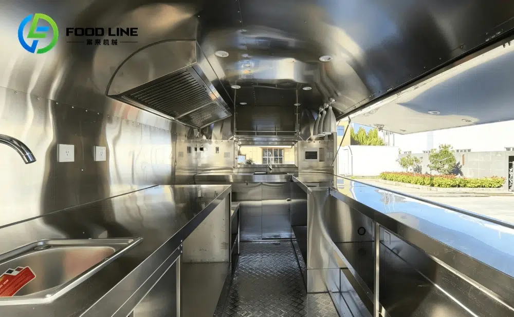 stainless steel food trailer interior design