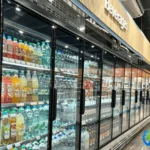 15 Units Commercial Beverage Display Fridge Exported to Australia upright beverage display fridge in supermarket