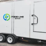 Mobile Washroom Trailer Exported to a Canadian Construction Site 4 station mobile washroom trailer
