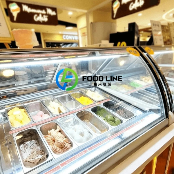 commercial ice cream freezer display