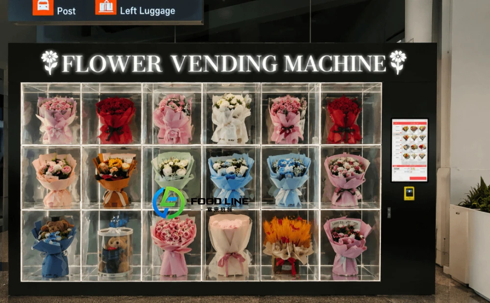 floral vending machine at the subway station
