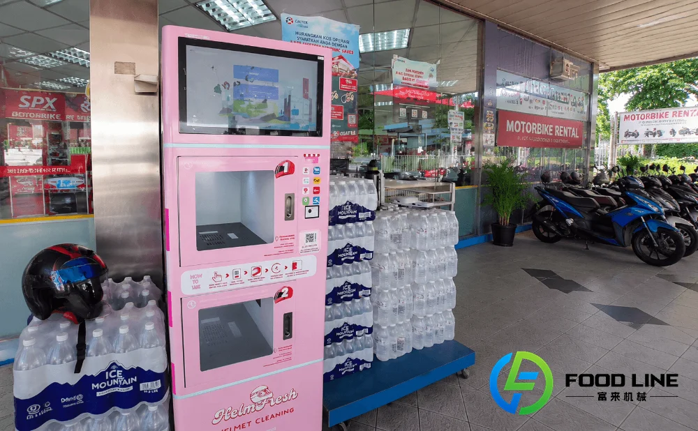 helmet sanitizer machine at the motorcycle rental chain