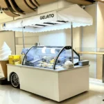 6 Custom Portable Ice Cream Freezer Carts for A US Dessert Chain portable ice cream freezer cart deployed in the mall