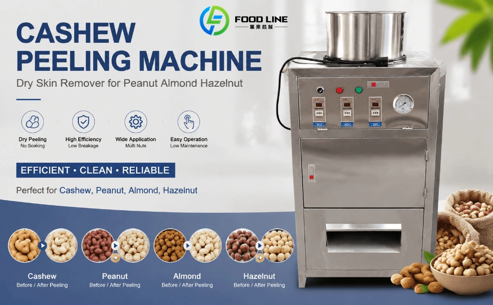 dry pneumatic cashew peeling machine for sale