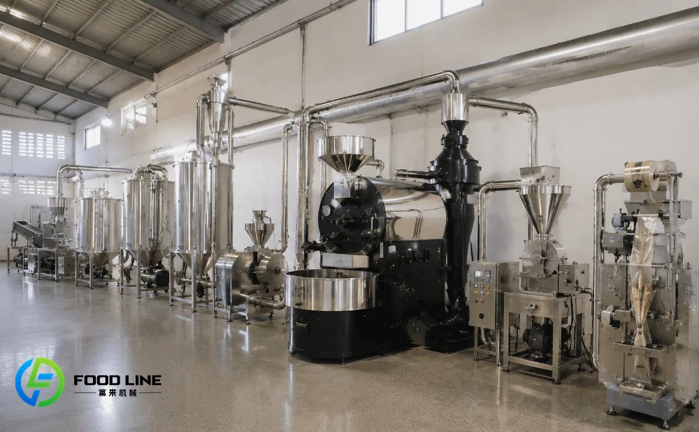 ground coffee production line factory layout