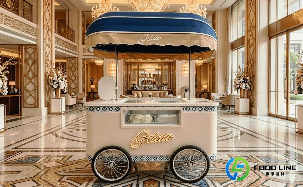 ice cream trolley cart for luxury hotel events