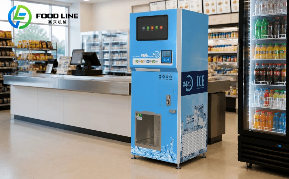 self serve ice vending machines at the convenience store
