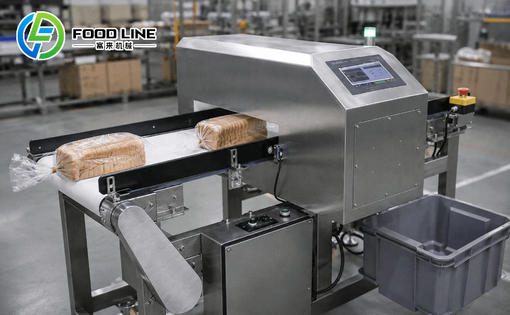conveyor metal detector for food bakery packaging line