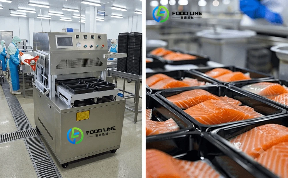 MAP packaging machine for seafood production
