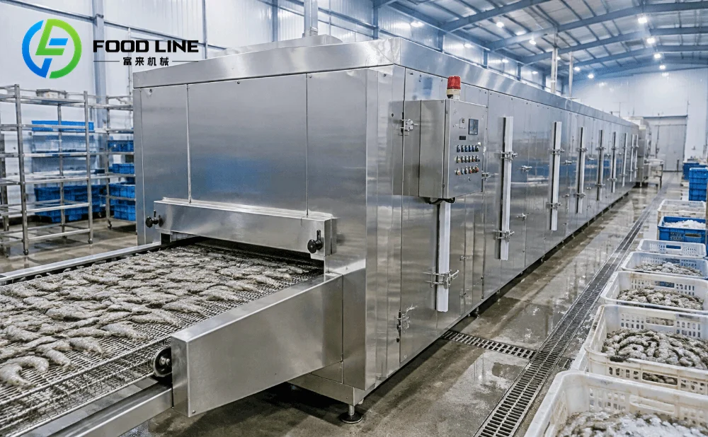tunnel industrial blast freezer for seafood