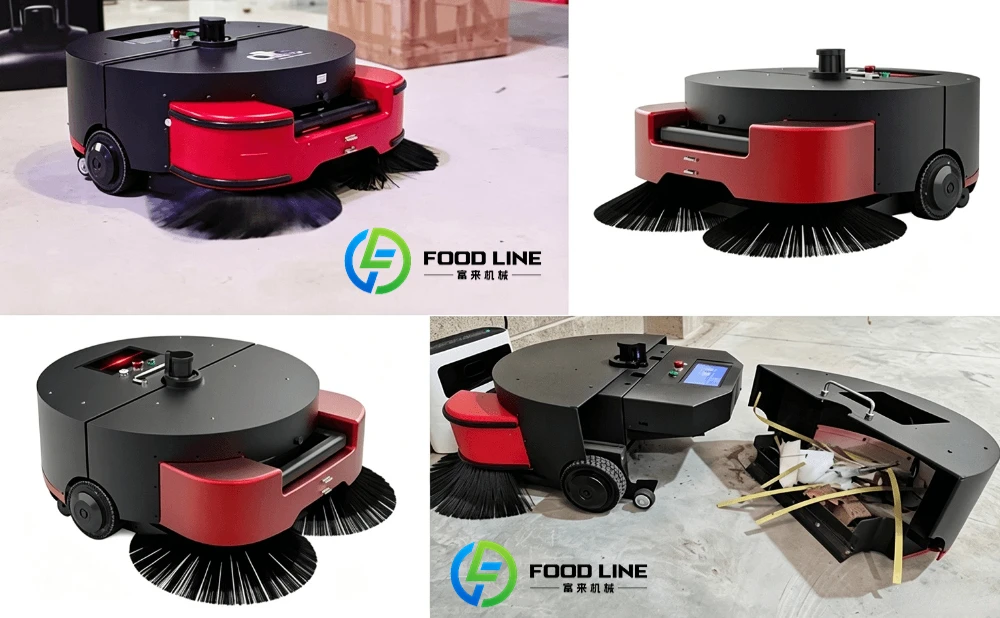 commercial sweeping robot for large debris