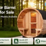 4-8 Person Outdoor Barrel Sauna for Sale | Barrel Sauna Manufacturer cedar outdoor barrel sauna for sale